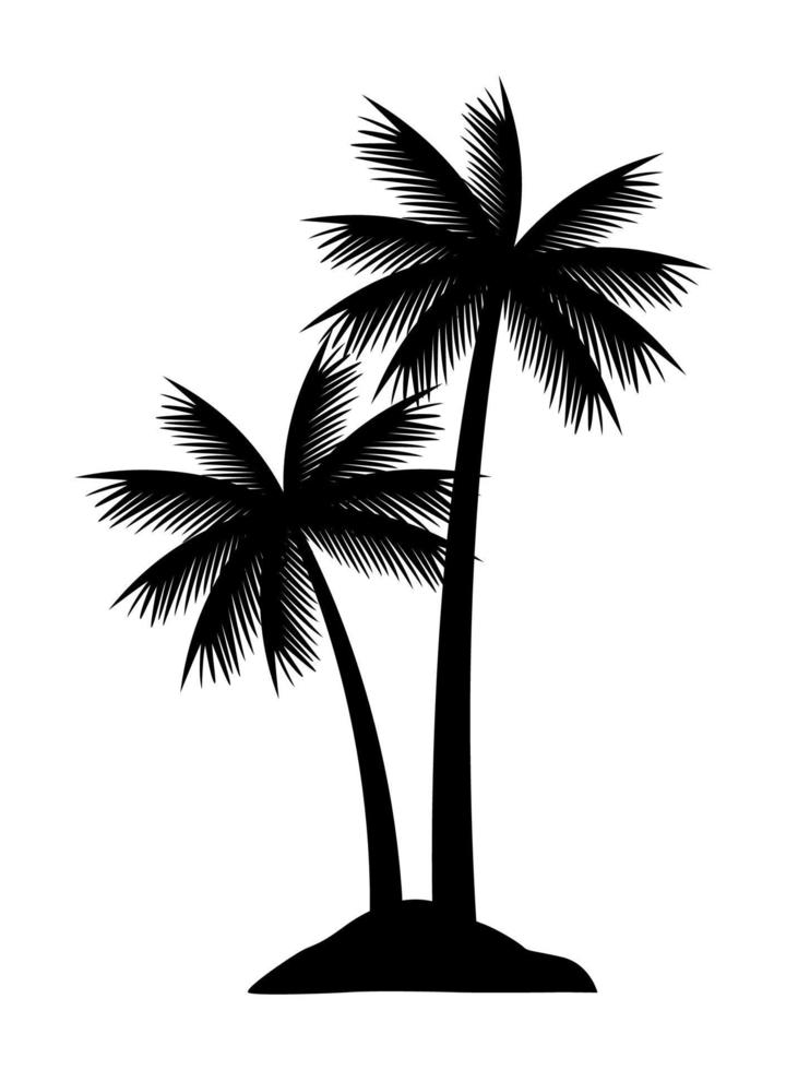 tropische boompalmen silhouet vector