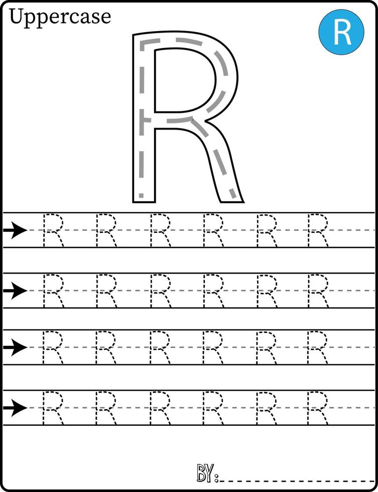 alfabet traceer letters stap voor stap az schrijf de brief alfabet schrijven les voor kinderen vector