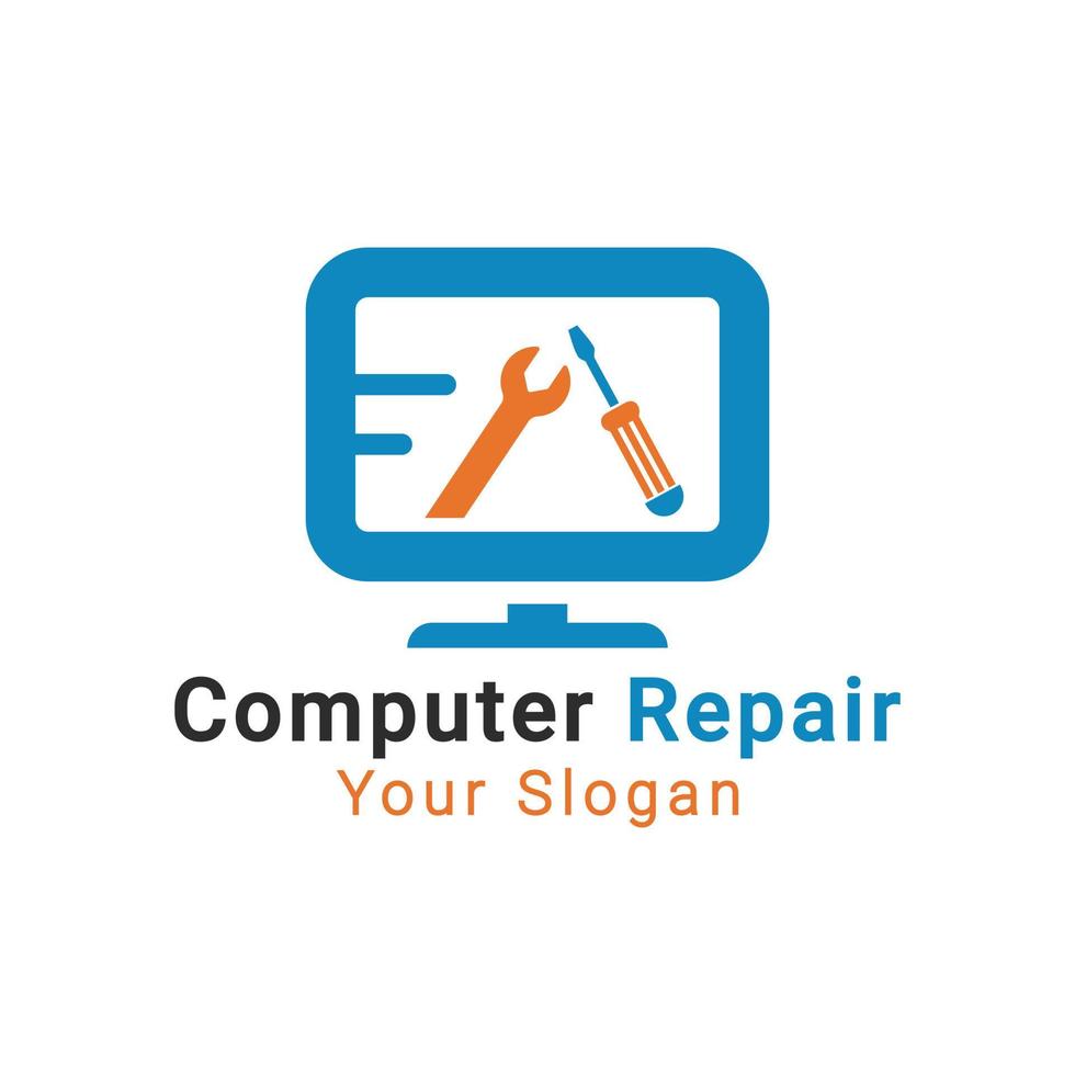 pc reparatie logo, software ontwikkeling logo, computer reparatie logo sjabloon vector