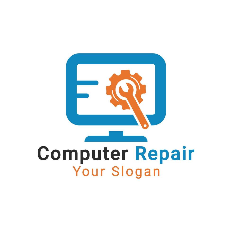 pc reparatie logo, software ontwikkeling logo, computer reparatie logo sjabloon vector