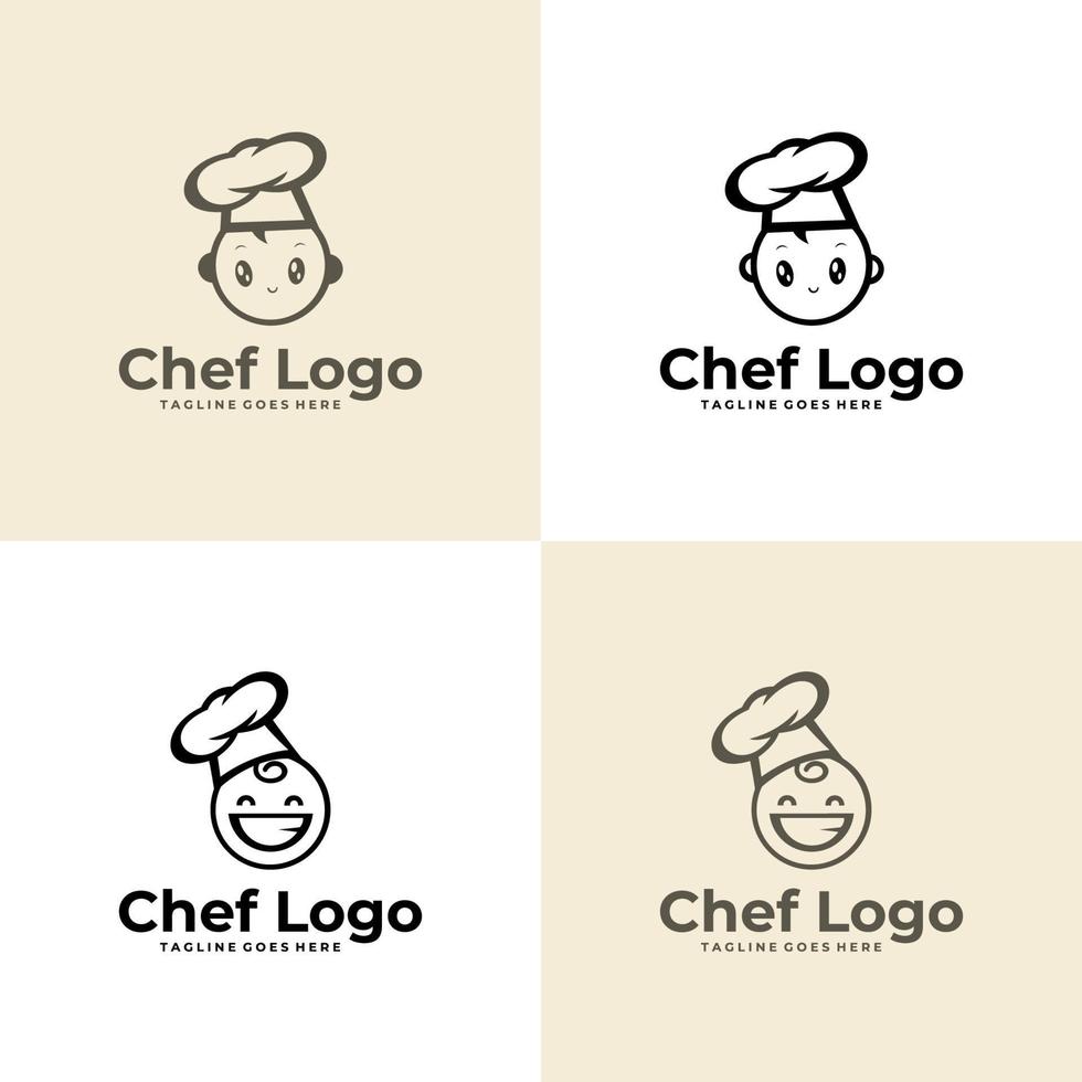 restaurant logo sjabloon. chef-kok hoed symbool. geschikt voor bedrijfslogo, print, digitaal, pictogram, apps en ander marketingmateriaal; vector