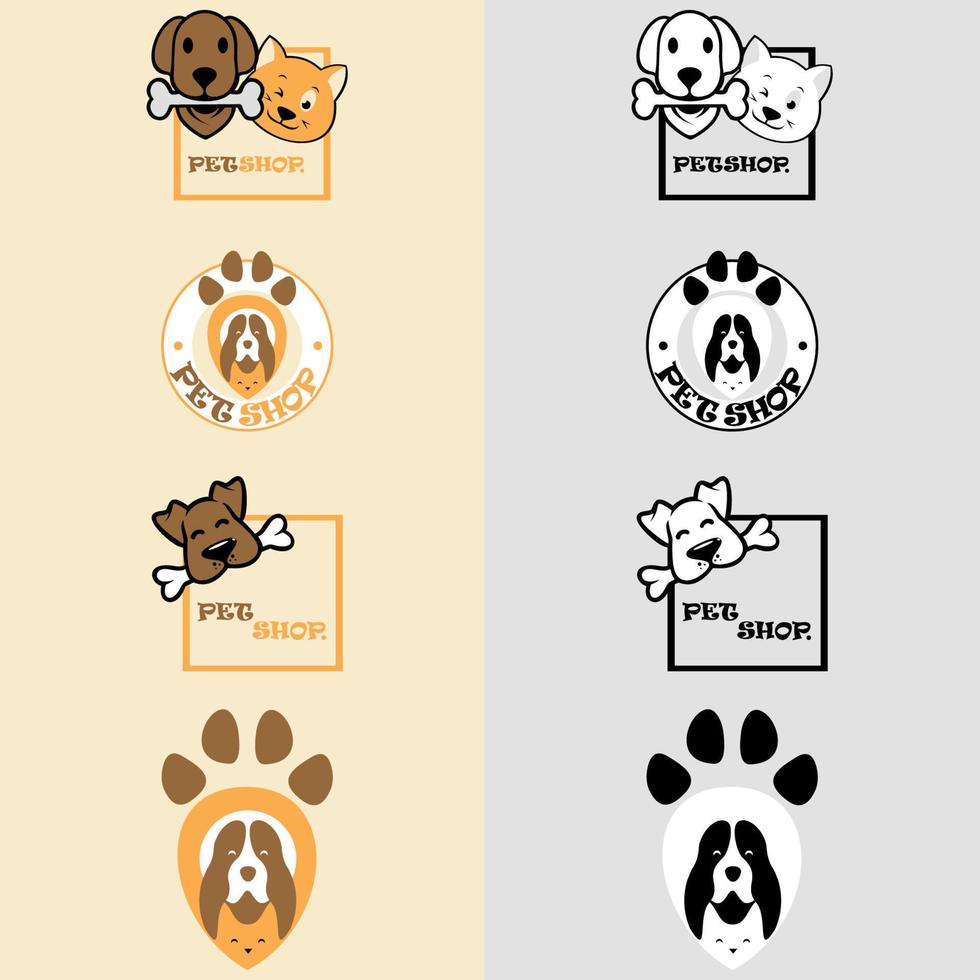 dierenwinkel-logo. kan dierenklinieken, dierenwinkel en dierenarts gebruiken vector