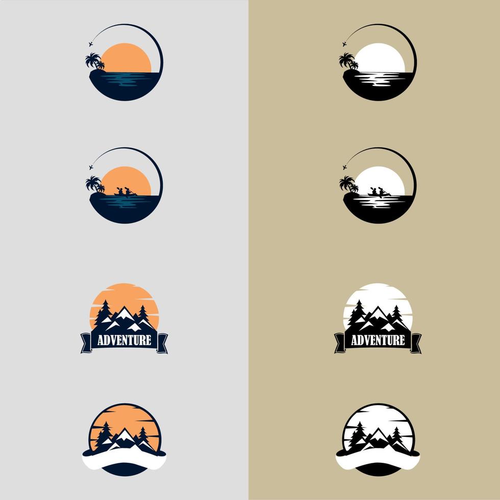 berg avontuur buiten badge embleemontwerp pictogram. bergtoerisme, wandelen. vector