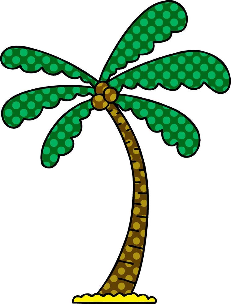 eigenzinnige cartoon palmboom in stripboekstijl vector