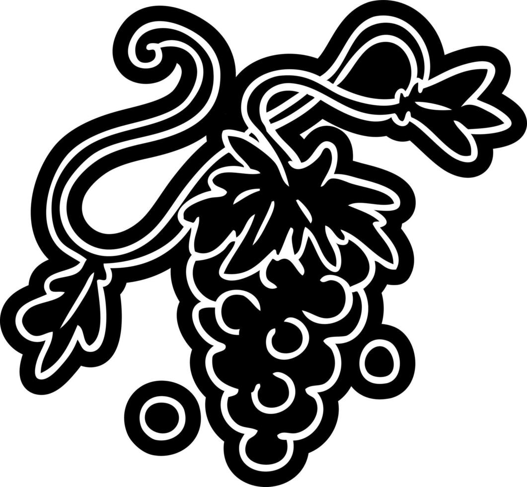 cartoon icoon tekening van druiven op wijnstok vector