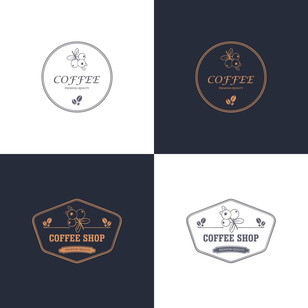 coffeeshop-logo. koffie-logo. set van moderne vintage coffeeshop logo's. vectorillustratie. vector