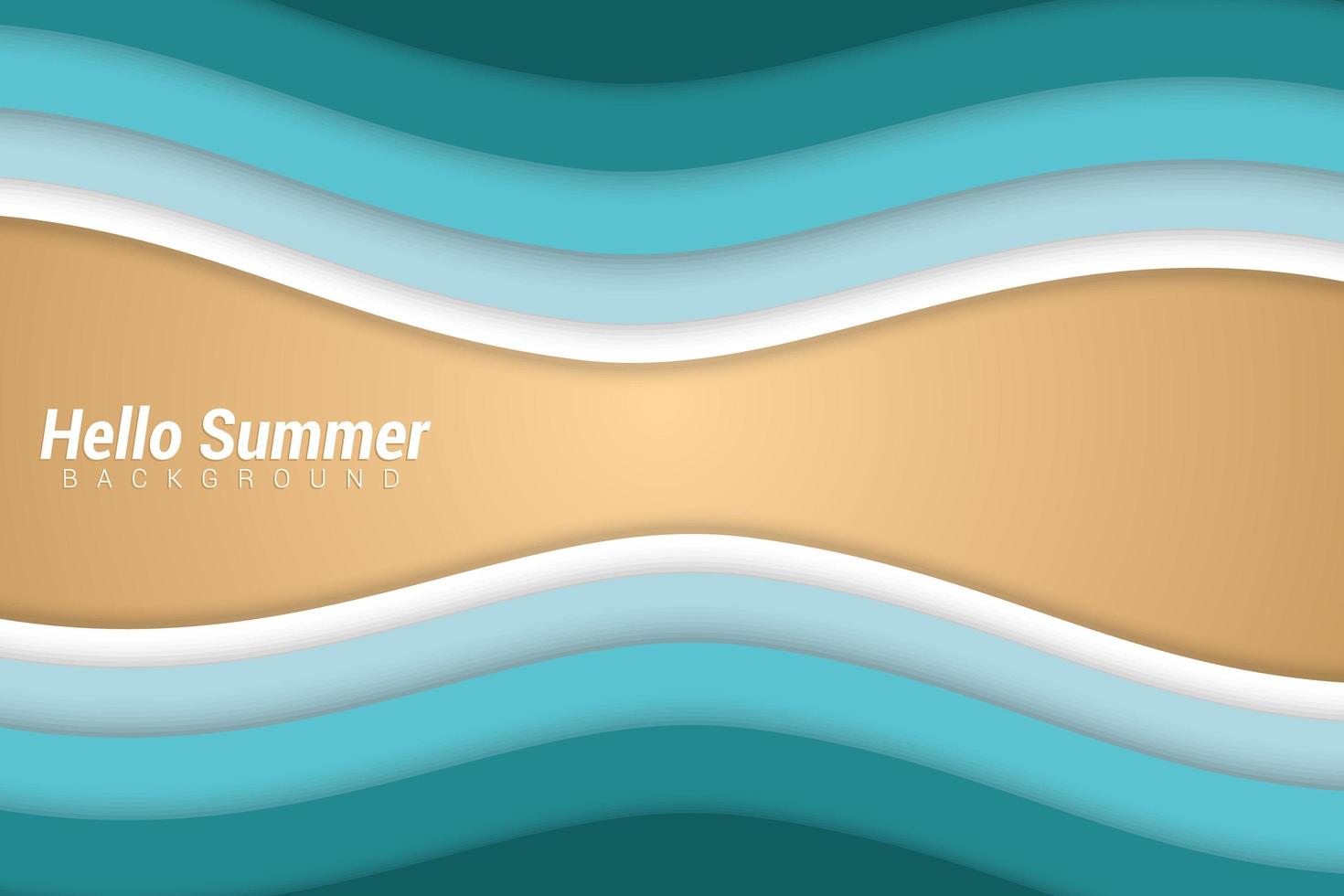 zomer strandstijl papier gesneden ontwerp vector