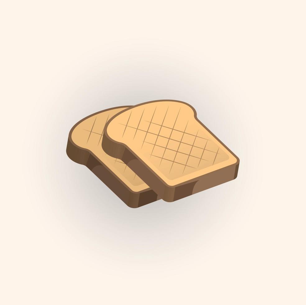 perspectief ontwerp. ontbijt concept toast. sneetjes toast. vector illustratie