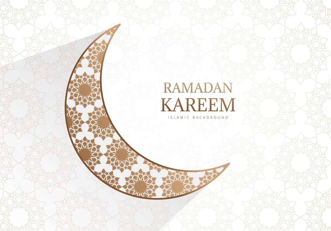gouden sierlijke toenemende maan ramadan kareem ontwerp vector