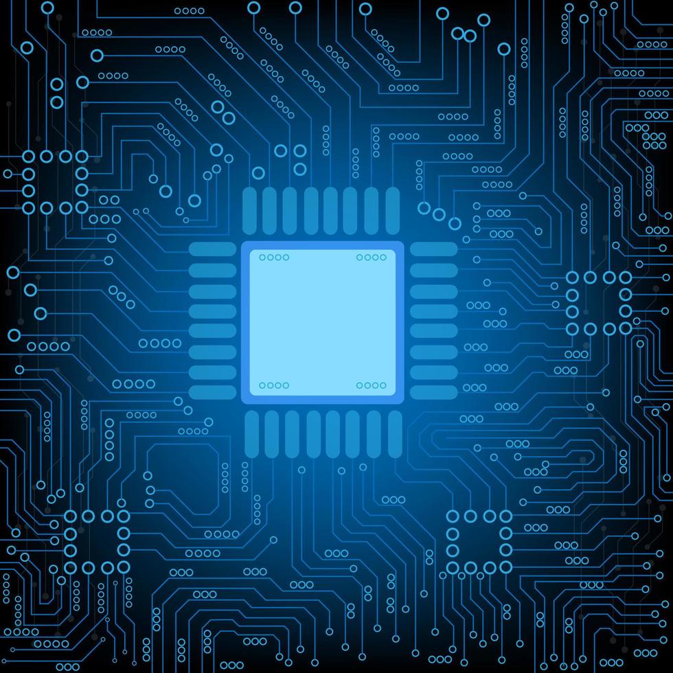 computerchip elektronische printplaat vector voor technologie en financiën concept en onderwijs voor de toekomst