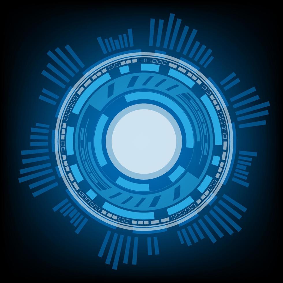 cirkelvormig ai hud hologram vectorconcept voor toekomstig technologieelement achtergrond bedrijfsscherm vector