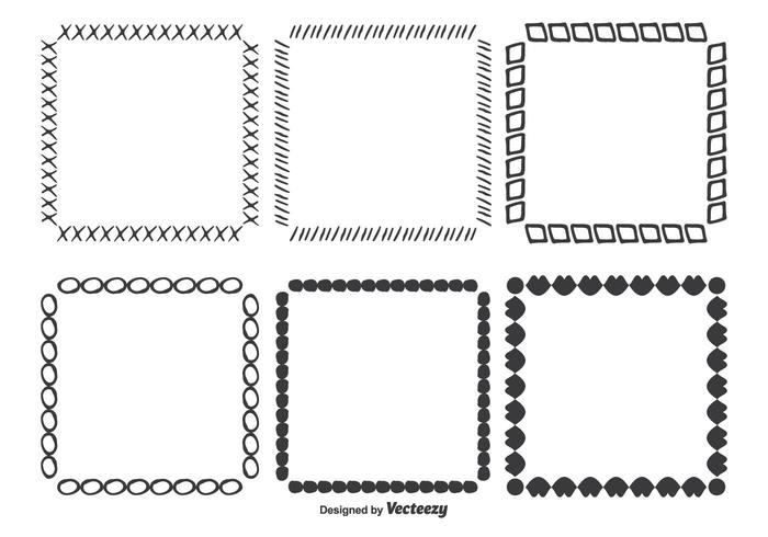 Hand getekende vector frame set