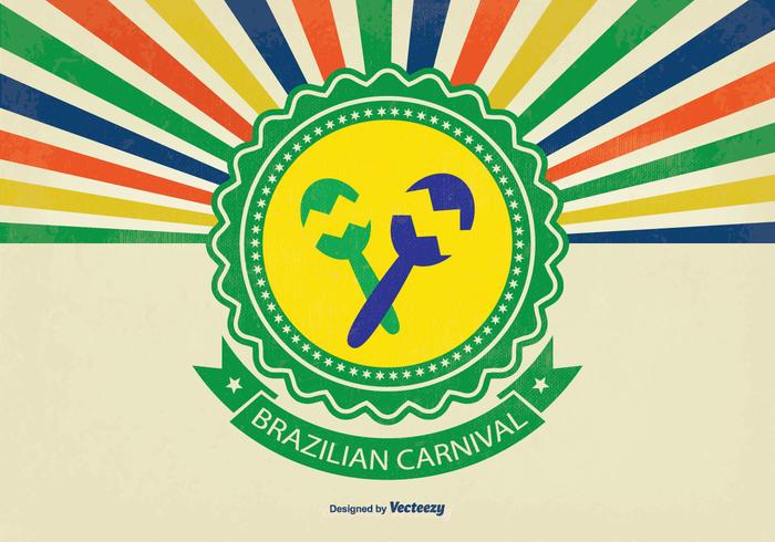 Retro Braziliaanse Carniaval Vector Achtergrond