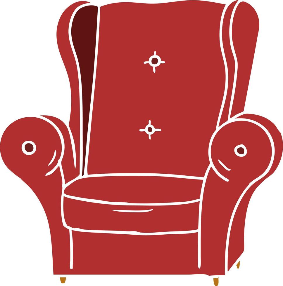 cartoon doodle van een oude fauteuil vector