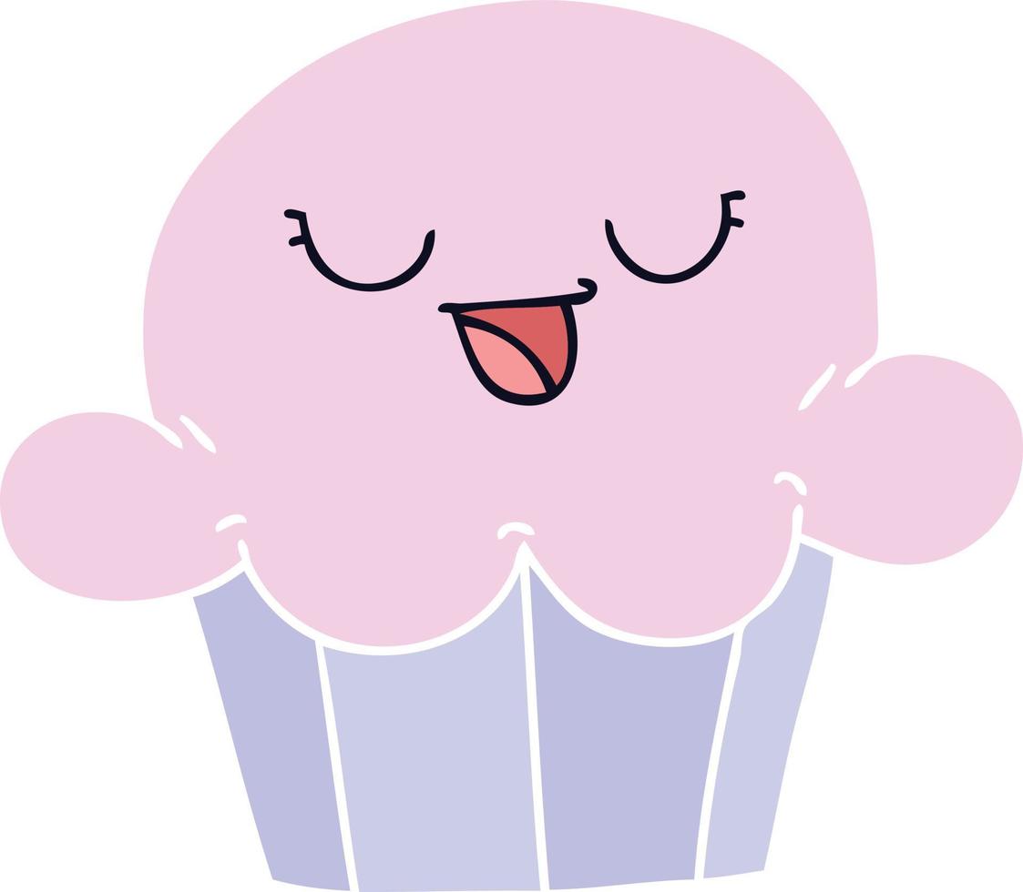 eigenzinnige handgetekende cartoon happy cake vector