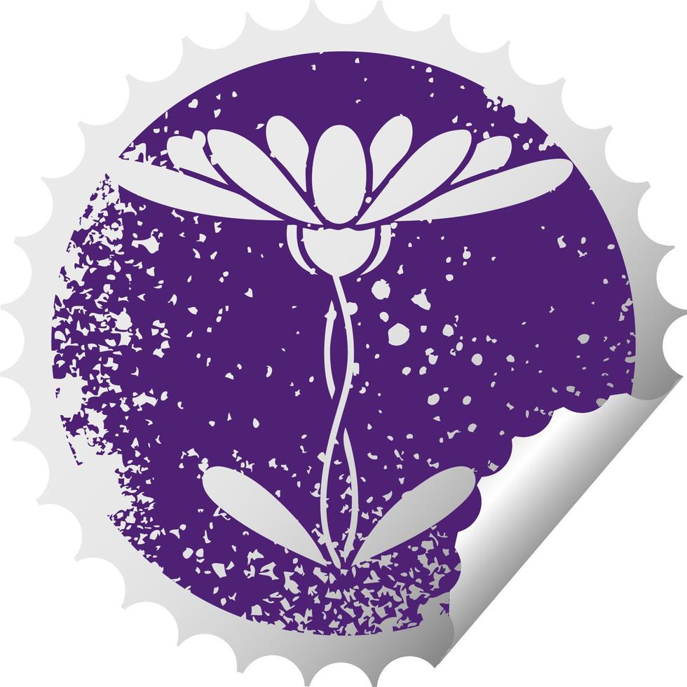 noodlijdende circulaire peeling sticker symbool bloem vector