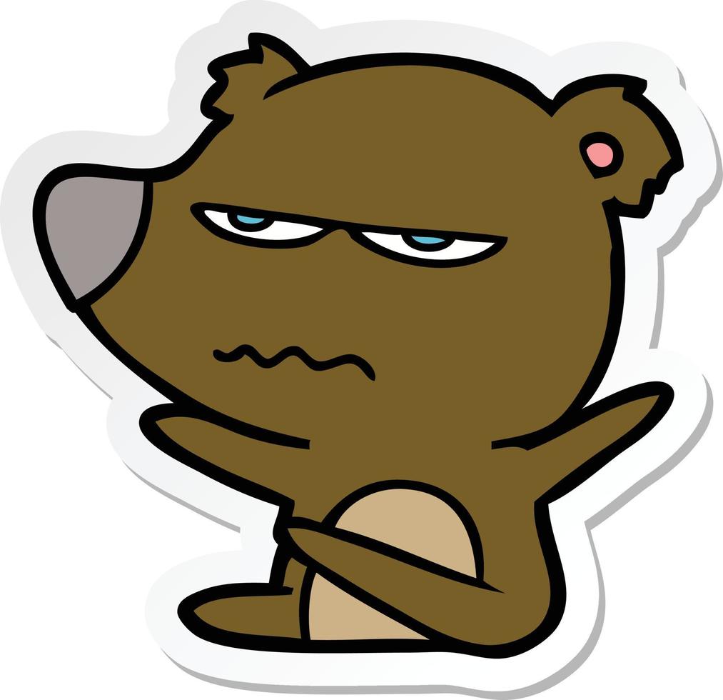 sticker van een cartoon met boze beren vector