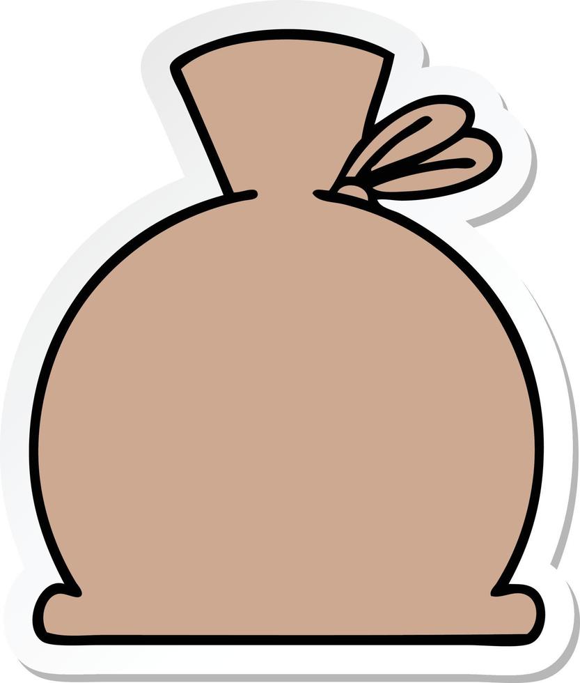 sticker van een schattige cartoontas vector