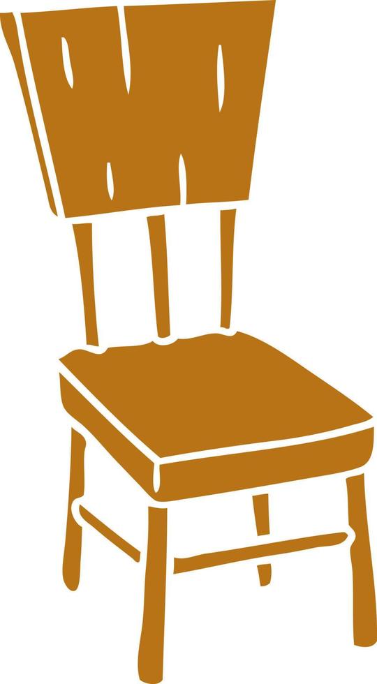 cartoon doodle van een houten stoel vector