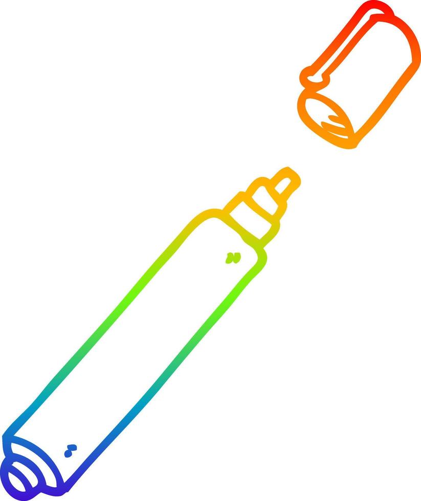 regenboog gradiënt lijntekening cartoon kantoor pen vector