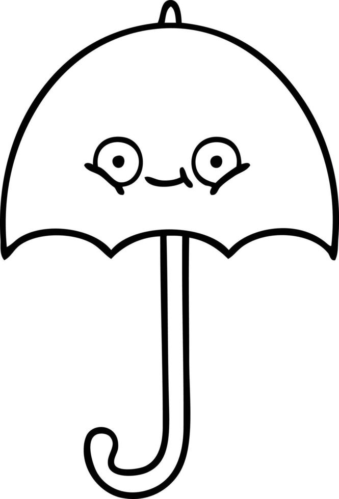 lijntekening cartoon paraplu vector