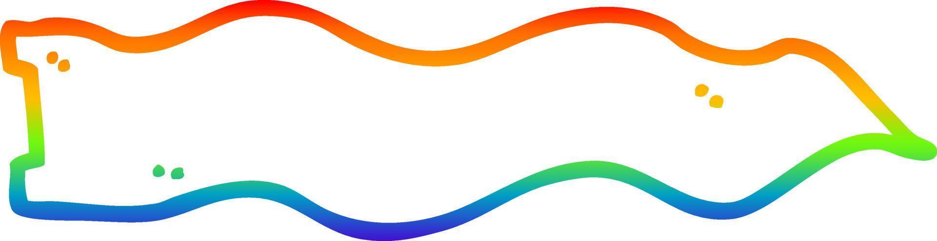 regenbooggradiënt lijntekening cartoon zwaaiende banner vector