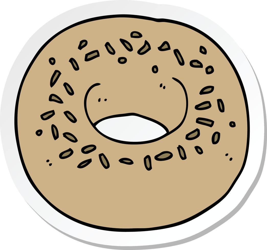 sticker van een tekenfilm donut vector