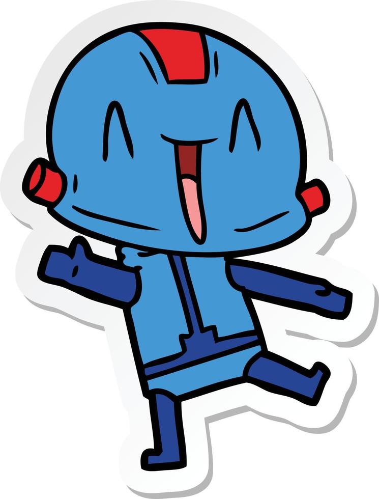 sticker van een tekenfilmrobot vector