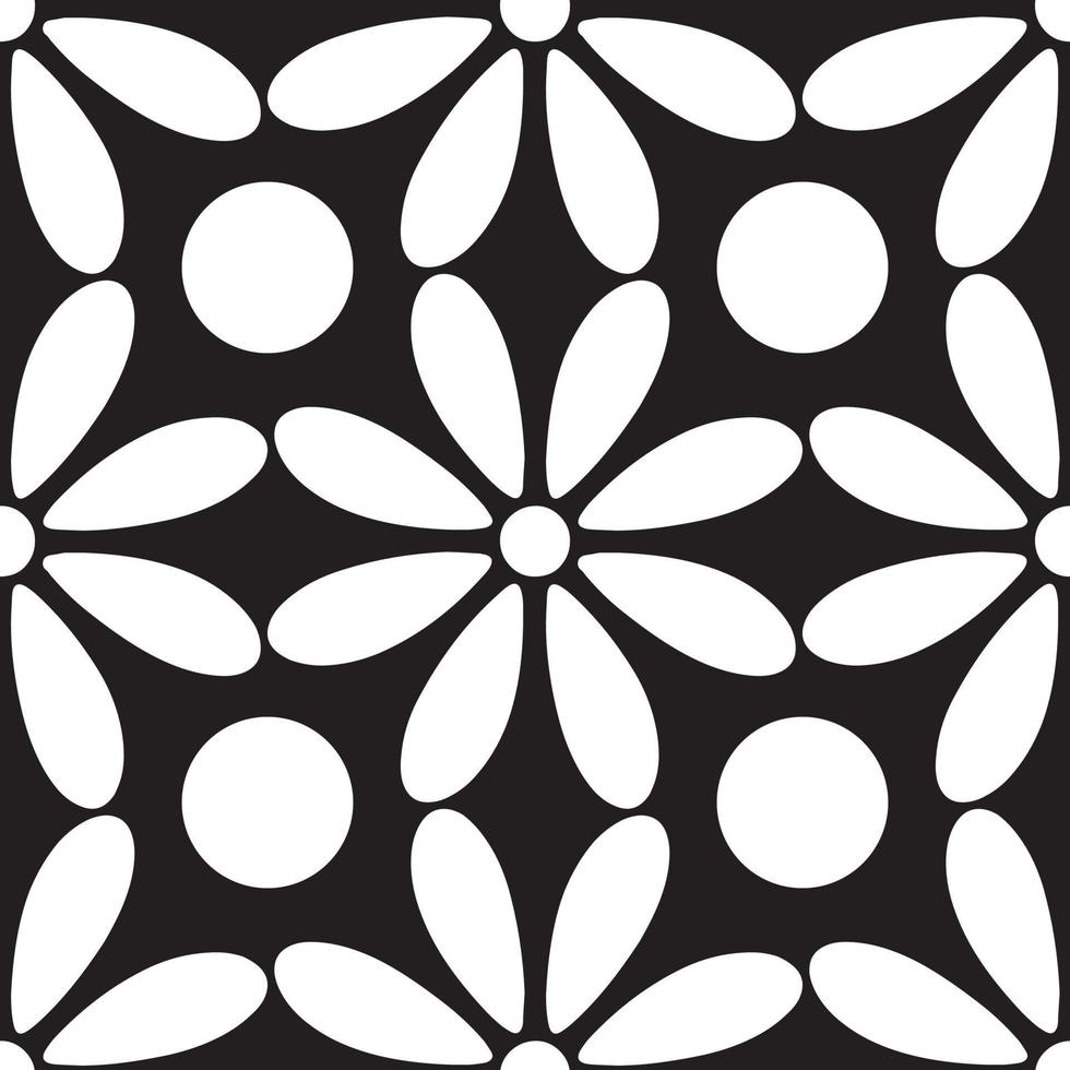 vector set van abstracte bloemen. naadloze sier bloemmotief in de stijl van de vele soorten bloemen op zwart-witte achtergrond.