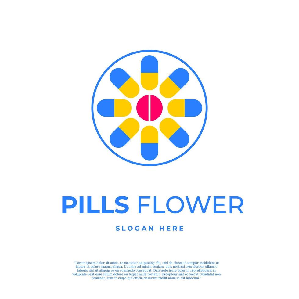 pillen bloem logo ontwerp vectorillustratie vector