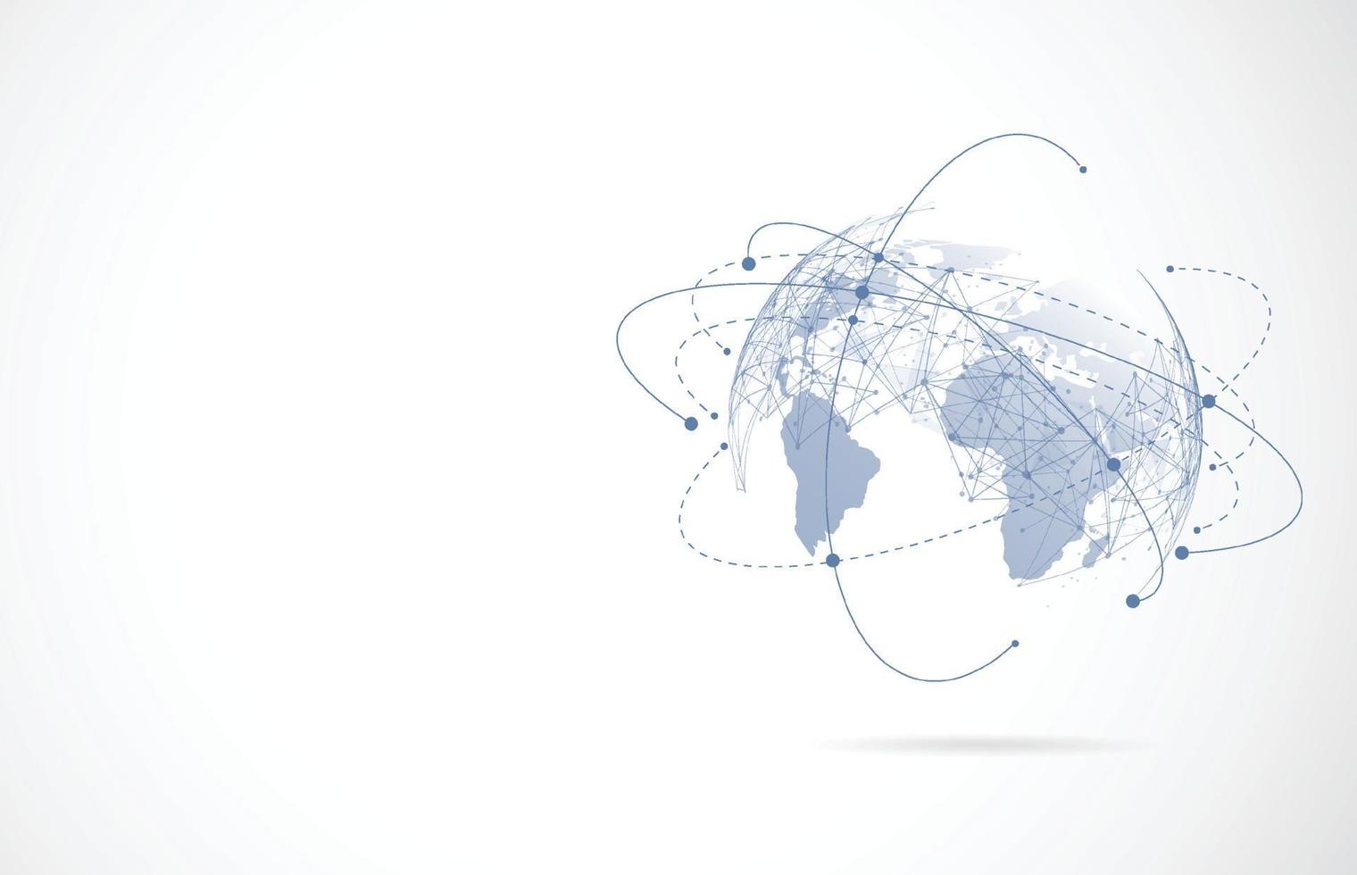 wereldwijde netwerkverbinding. wereldkaartpunt en lijnsamenstelling concept van globale zaken. vector illustratie