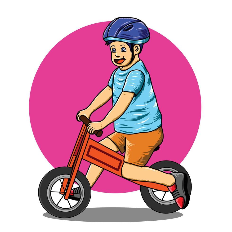 een kind op een fiets in vectorillustratieontwerp vector