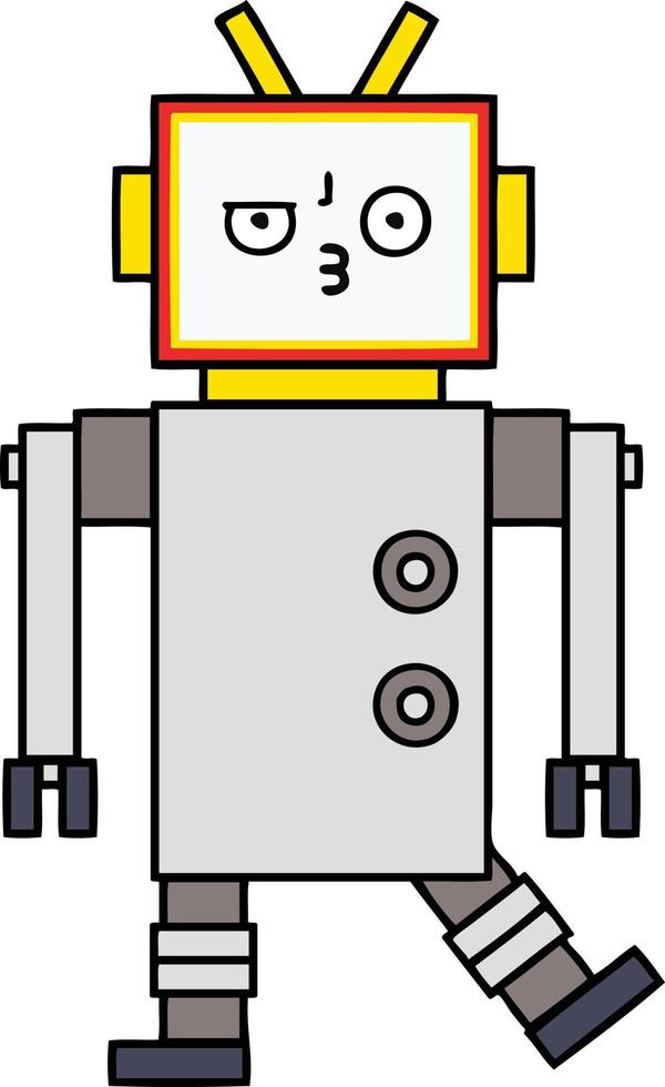 leuke tekenfilmrobot vector