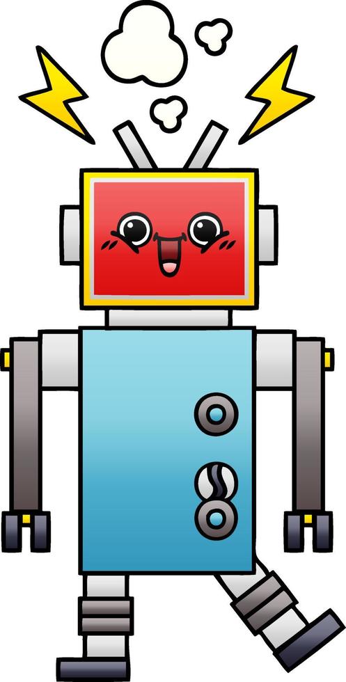 gradiënt gearceerde cartoon robot vector