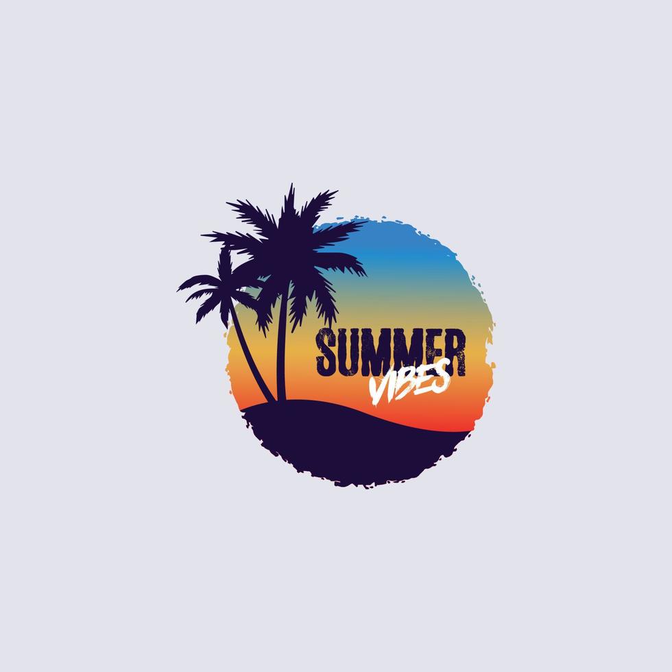 zomer vibes merchandise silhouet t-shirt design.summer logo pictogram sjabloon vector afbeelding