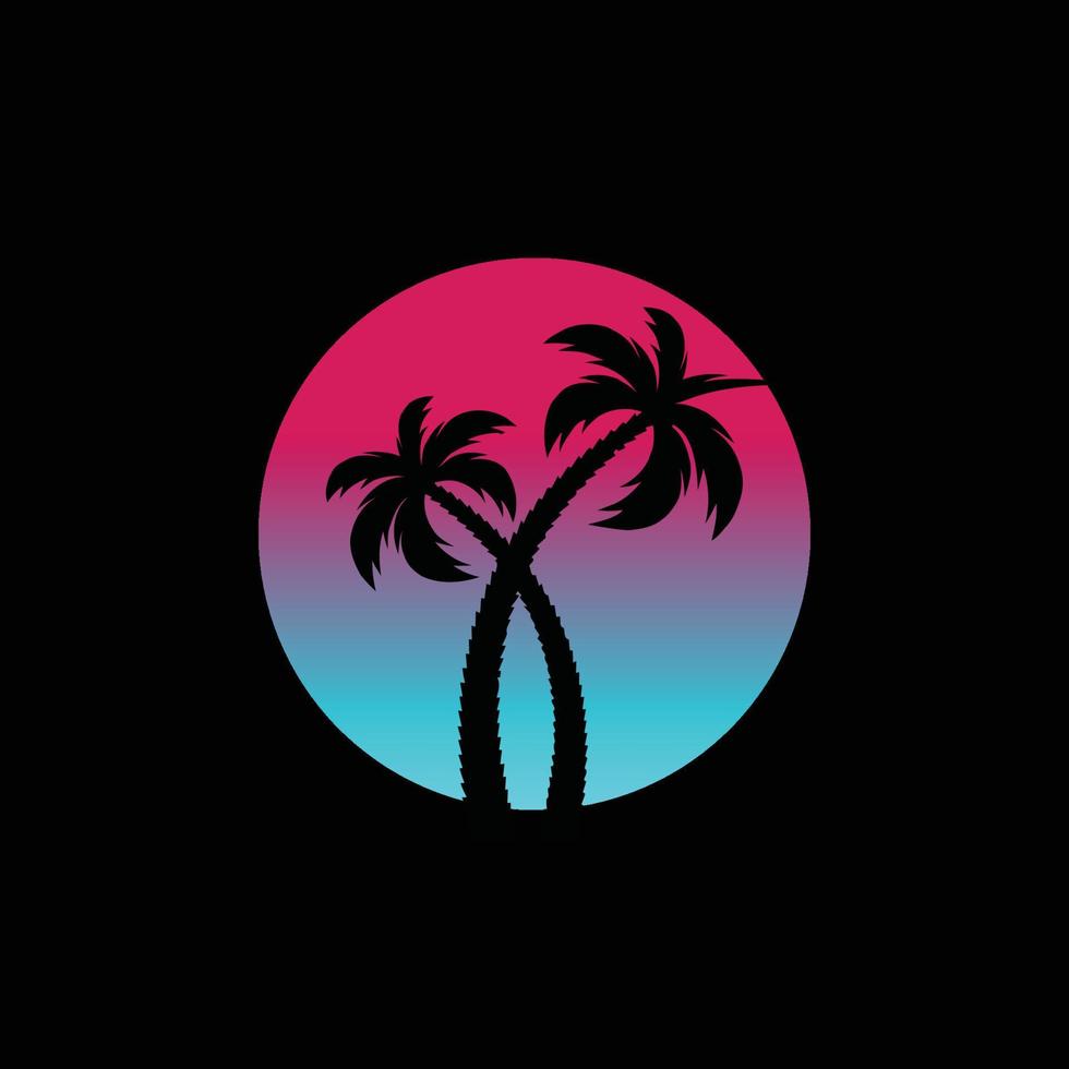 palmboom zomer logo sjabloon vectorillustratie vector