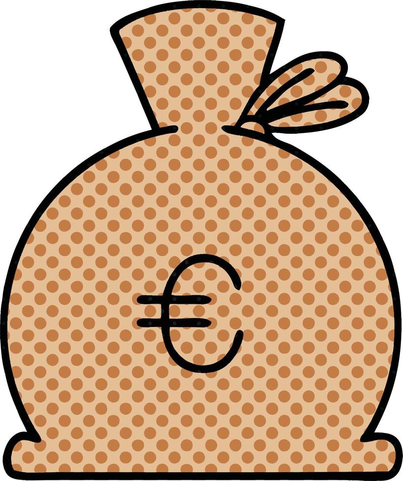 cartoon zak geld in stripboekstijl vector