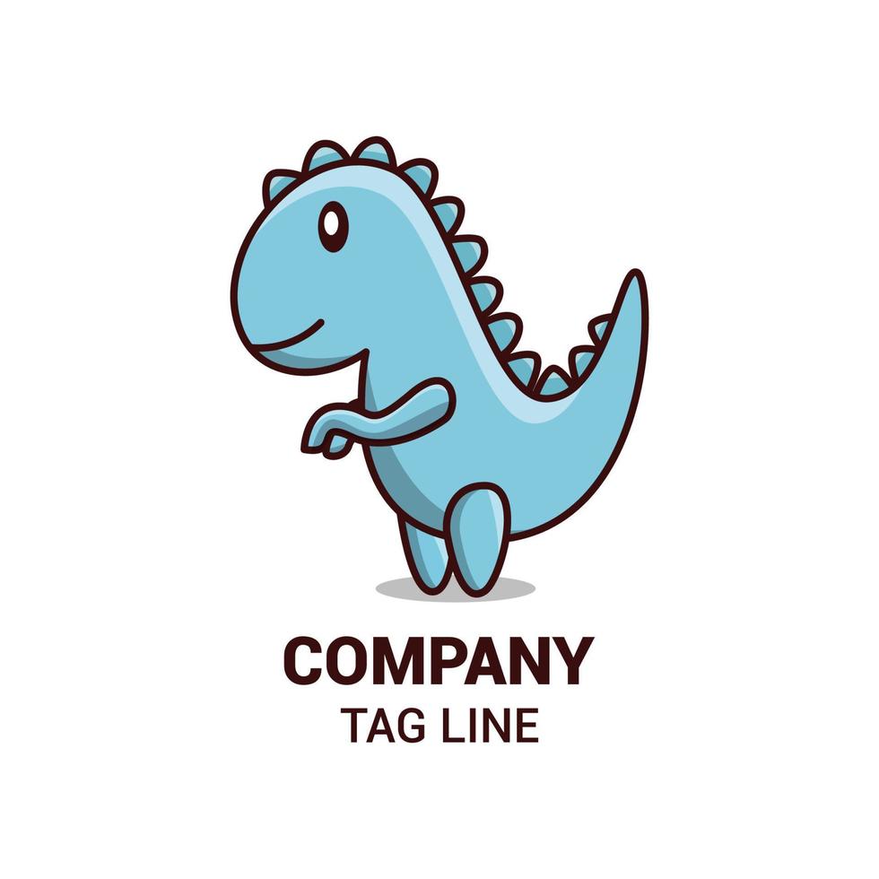 cartoon dinosaurus vector en logo ontwerp