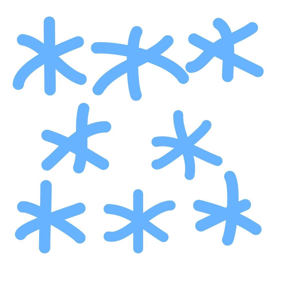 sneeuwvlokken, pictogram, tekenstijl voor kinderen. vector