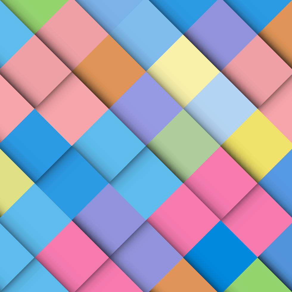 abstracte geometrische mozaïekachtergrond gemaakt van kleurrijk vierkant, vectorontwerppatroontextuur vector