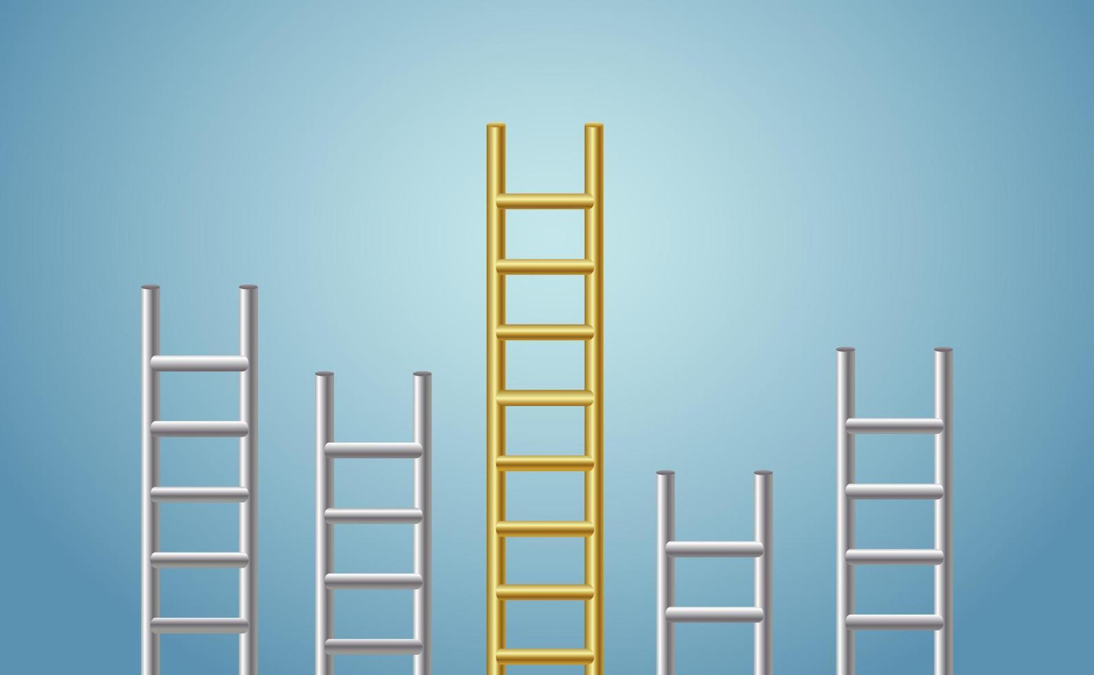 vectorillustratie van de ladder naar de droom, de ladder naar het concept van succes vector