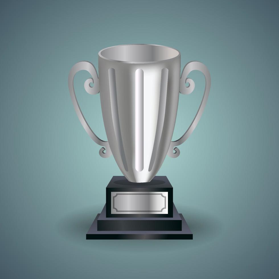 titanium trofee mockup vector