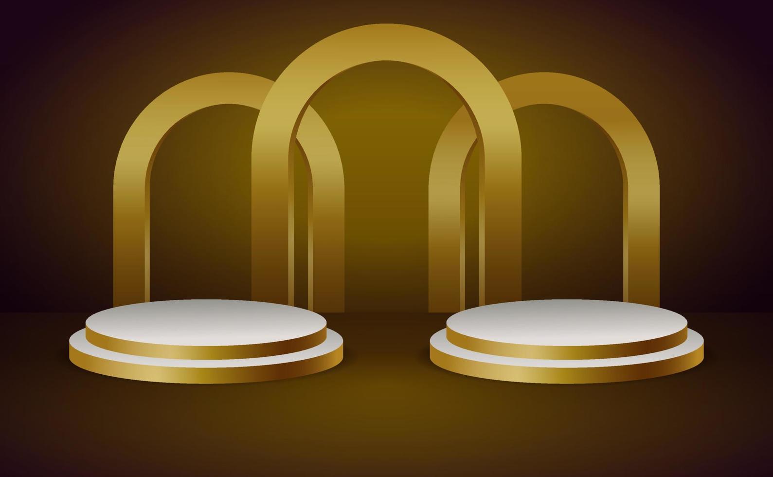 luxe gouden product achtergronden podium vector