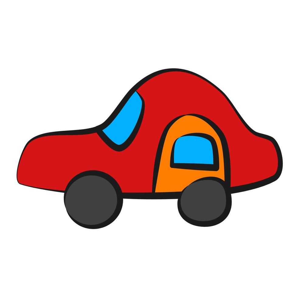 auto, pictogram, tekenstijl voor kinderen. vector