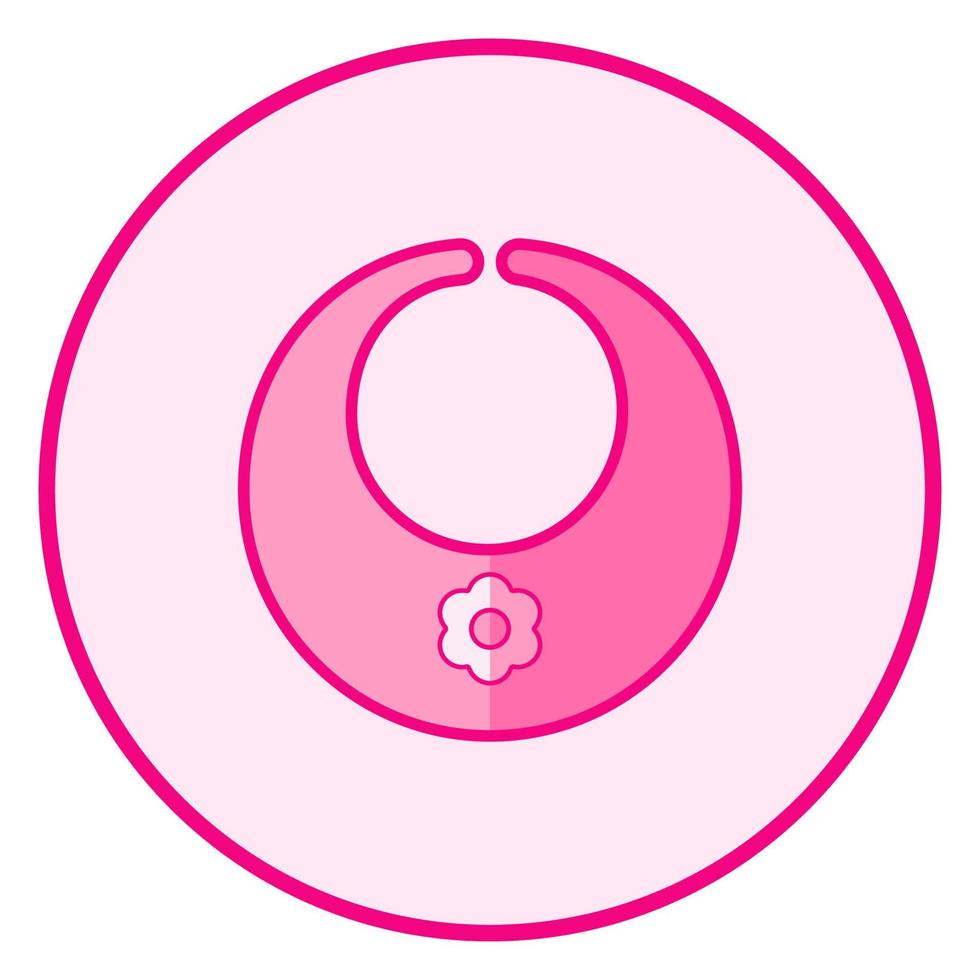 slabbetje. roze baby pictogram op een witte achtergrond, lijn kunst vector design.