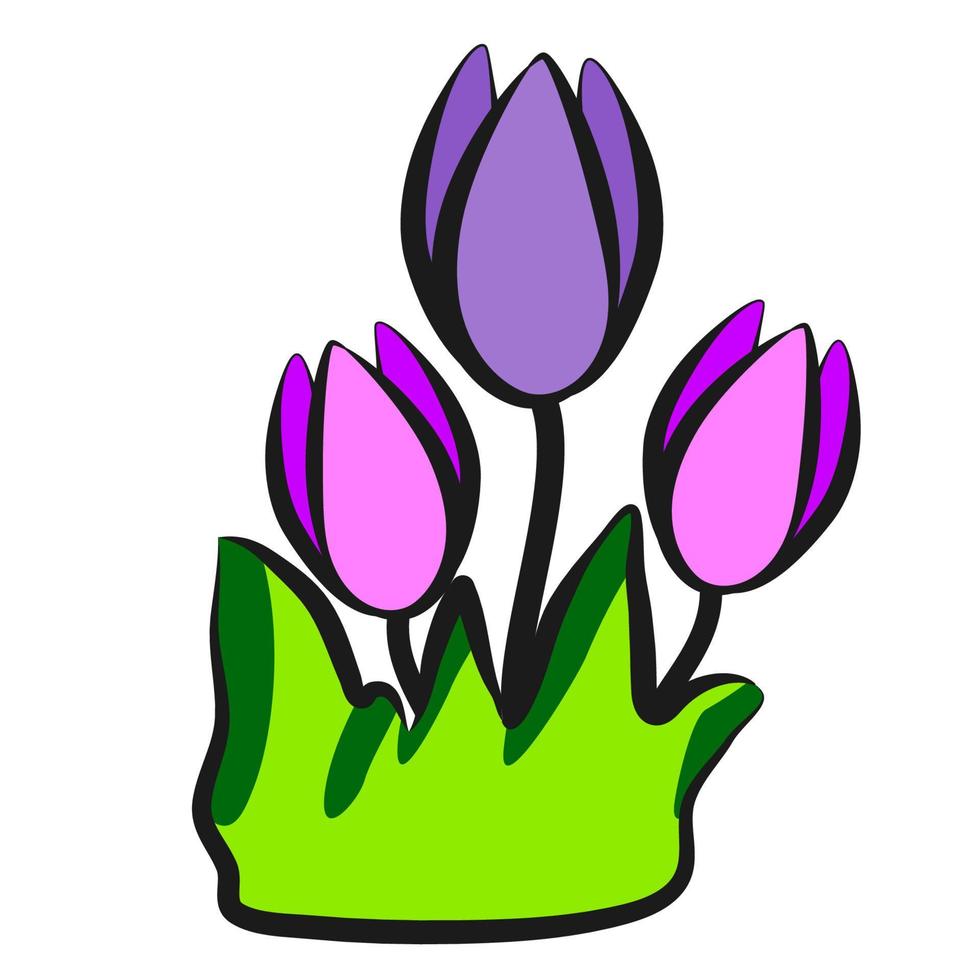 bloemen, pictogram, tekenstijl voor kinderen. vector