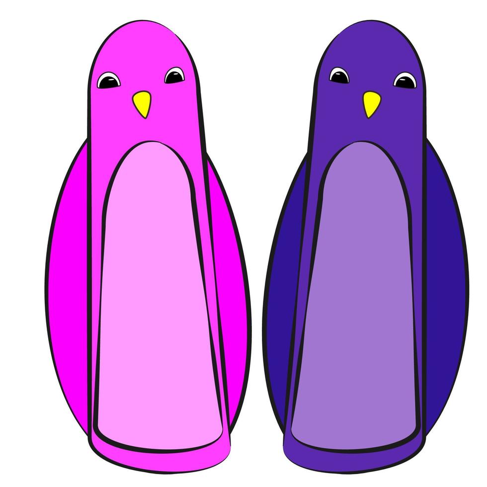 pinguïns, pictogram, tekenstijl voor kinderen. vector