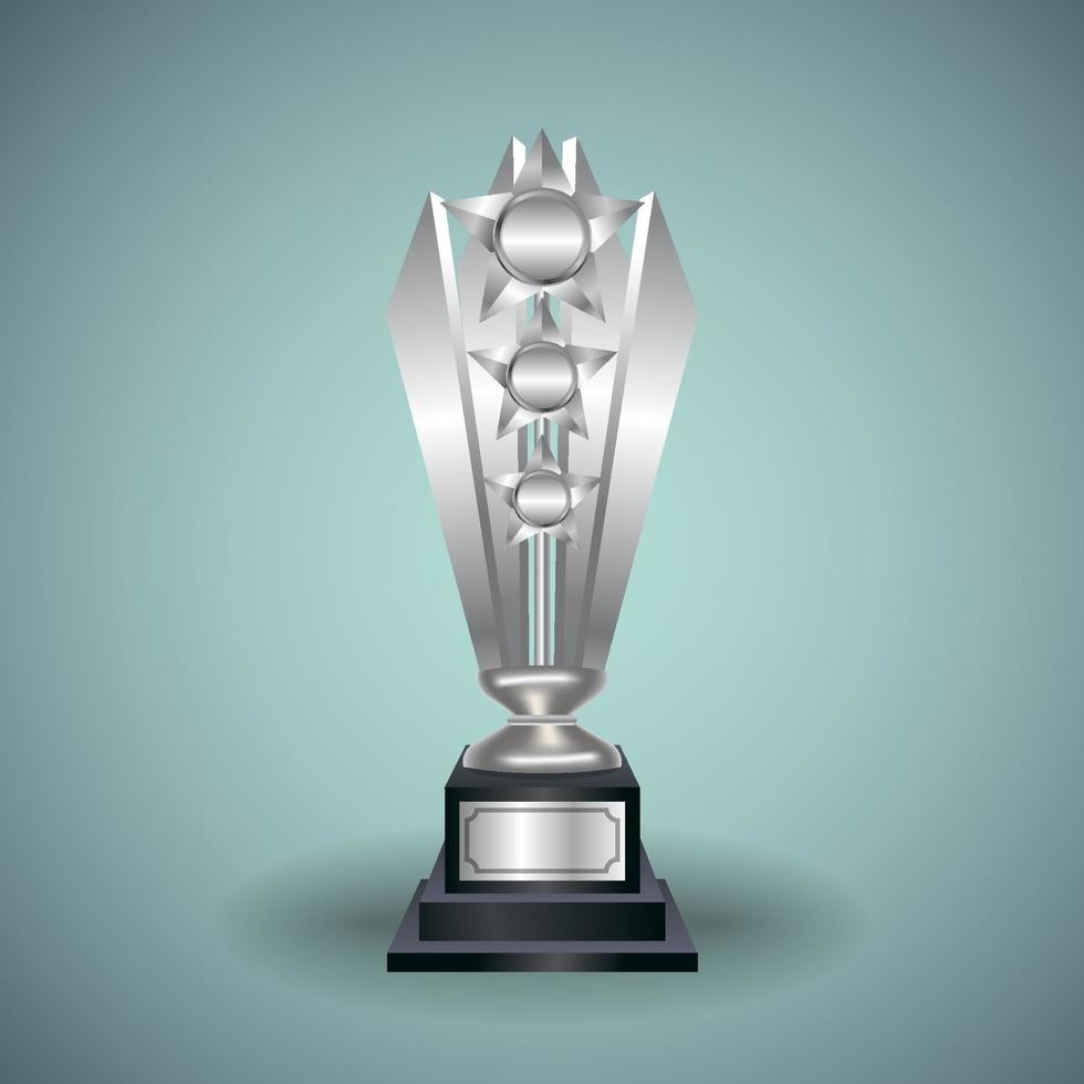 titanium trofee mockup vector