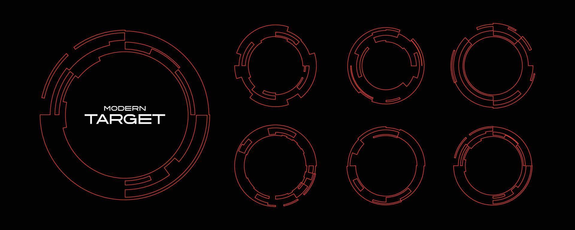 hoogtechnologische hud-gebruikersinterface. sci-fi futuristisch display met detail voor modern beeldscherm in vector. doelvorm voor de illustratie van het elementontwerp. vector