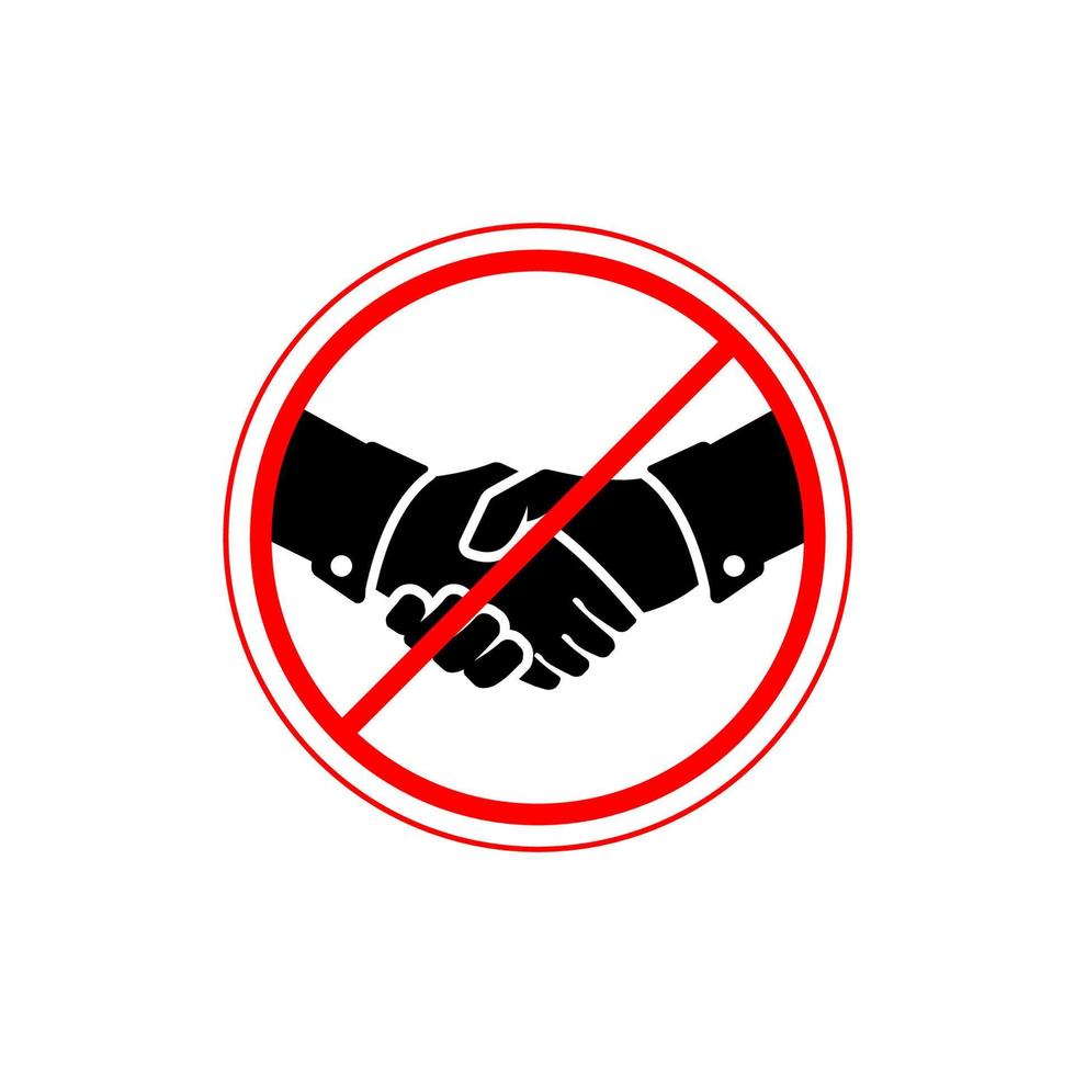 geen handdruk pictogram teken symbool. geen deal. geen samenwerking vector